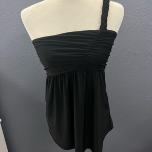Wet Seal Black Braided One Strap Tank Sz Lg